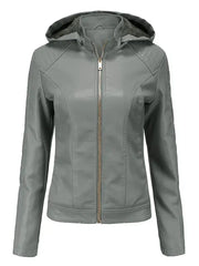 Lucia – Timeless Leather Women's Hoodie Jacket