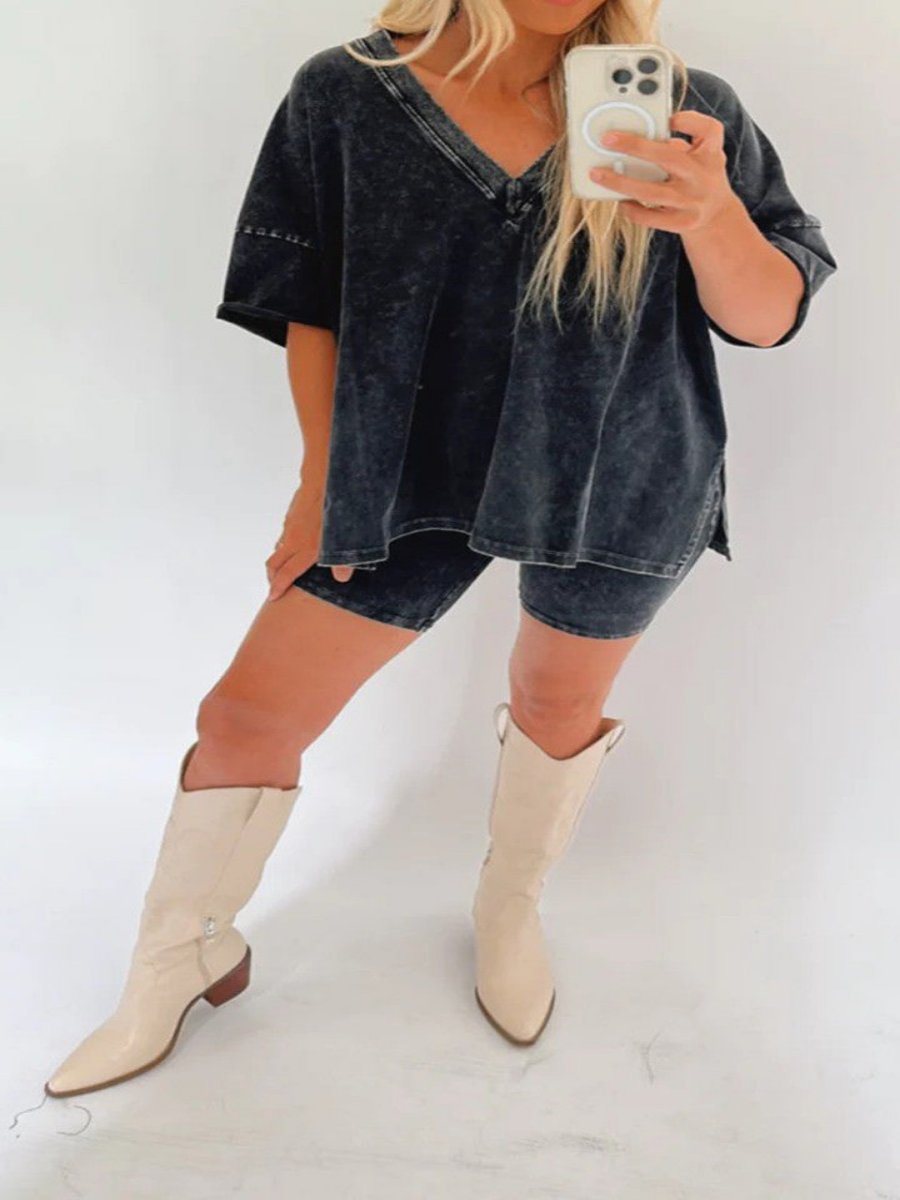 Giulia – Chic Vintage-Washed Summer Set for Women