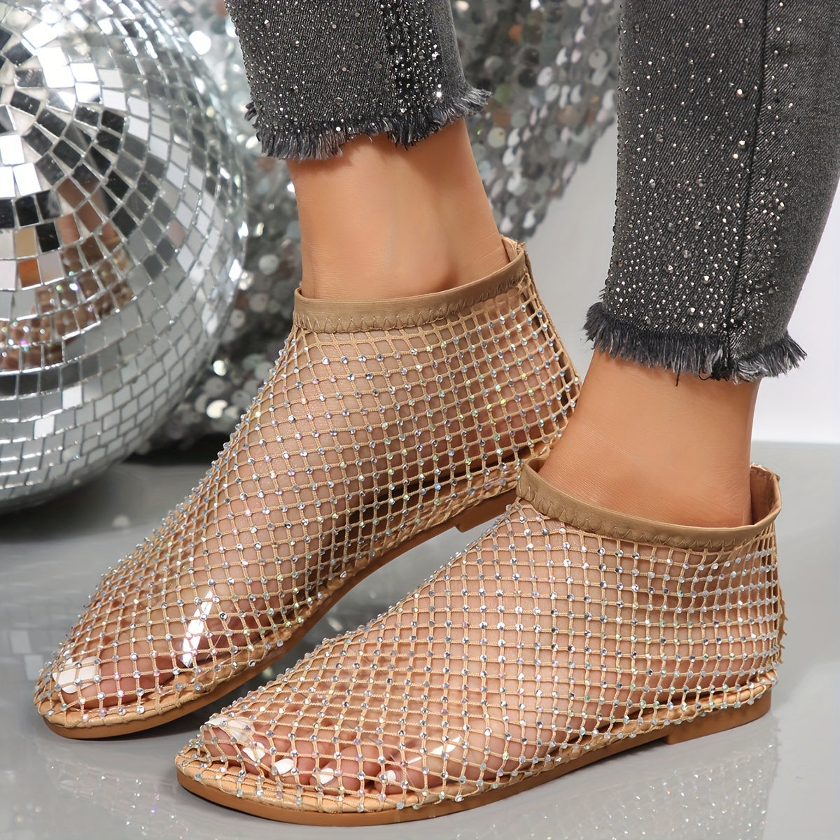 Alessia – Sparkling Rhinestone Women’s Mesh Sandals