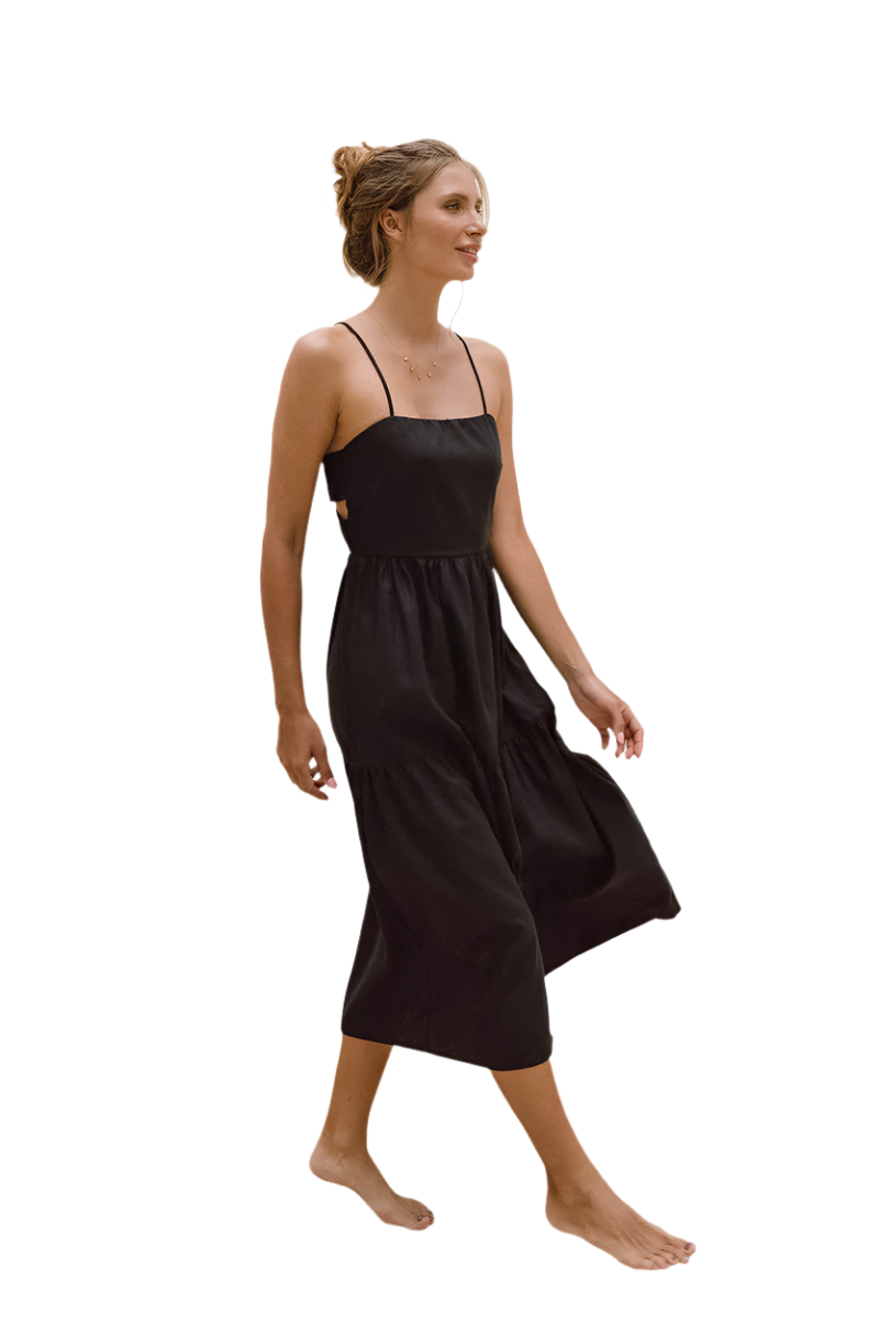 Coco – Black Linen Women’s Dress