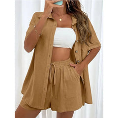 Elisa – Effortless Women’s Button Two-Piece Set