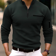 Luca – Modern Men’s Quarter Zip Long Sleeve Shirt