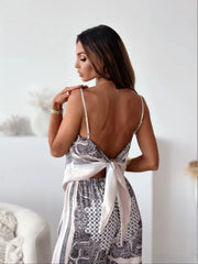 Cassandra – Classic Women's Soft Backless Top and Trouser Set
