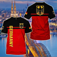 Camiseta de moda para hombre y mujer, ropa de calle con estampado 3d de bandera y emblema nacional de Alemania, Tops de manga corta, 2024