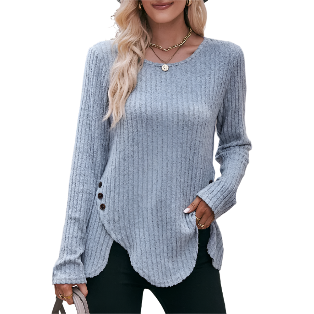 Gabriella – Elegant Long Sleeve Button Top for Women