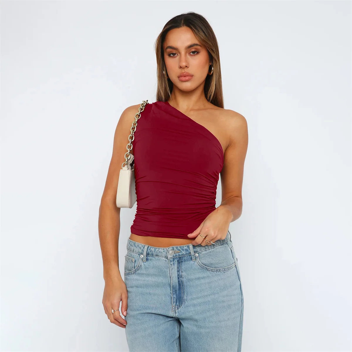 Alora - Ruched Woman's Top Sleeveless Design