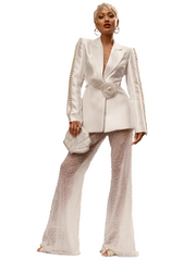 Elena – Elegant Pearl V-Neck Women’s Set