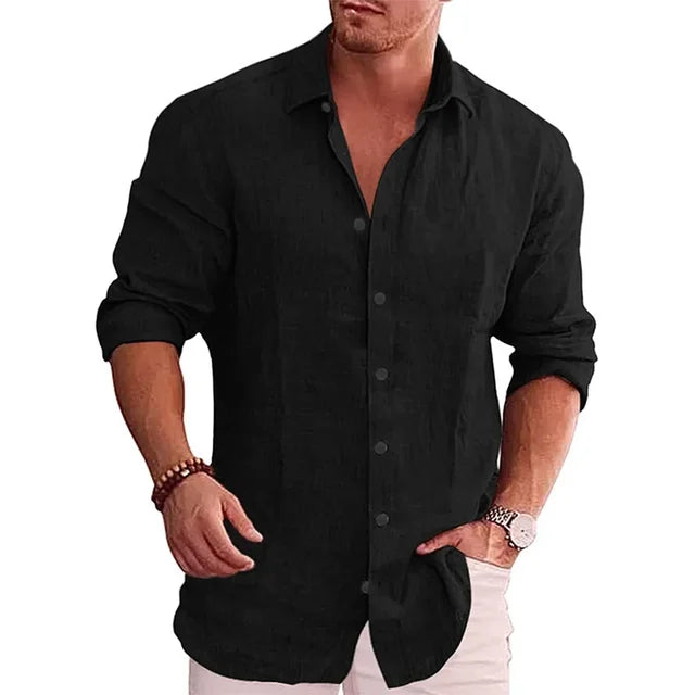 Marco – Casual Men’s Long-Sleeve Linen Shirt