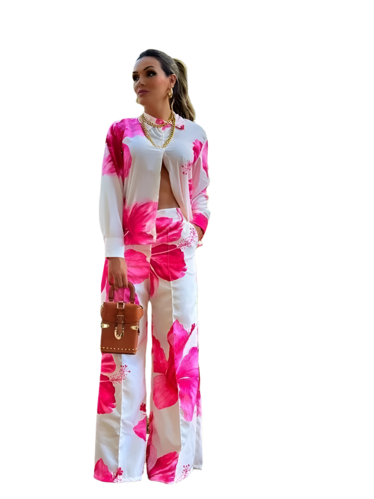 Andrea – Floral Print Women’s Spring & Autumn Office Set