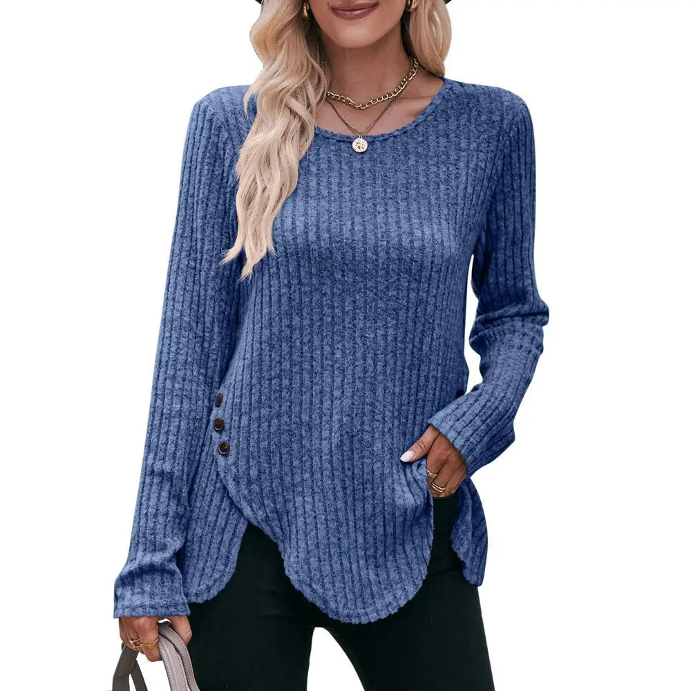 Gabriella – Elegant Long Sleeve Button Top for Women