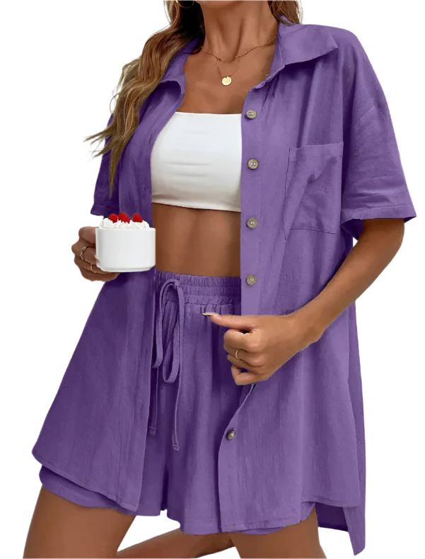 Elisa – Effortless Women’s Button Two-Piece Set