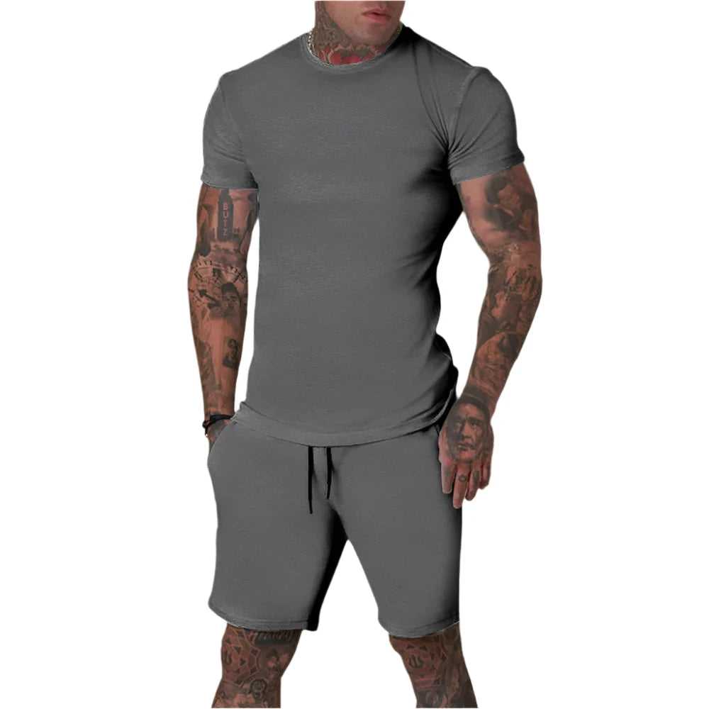 Thomas – Men's Breathable Striped T-Shirt and Casual Shorts