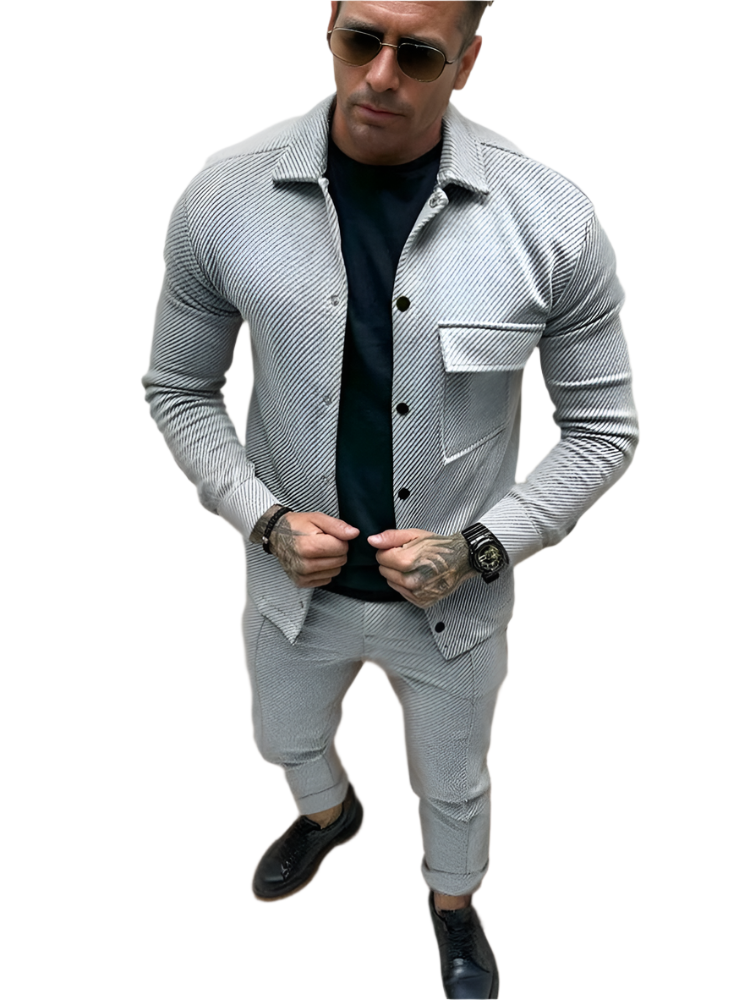 Lemuel – Soft and Comfy Men's Twill Cardigan and Trouser Set