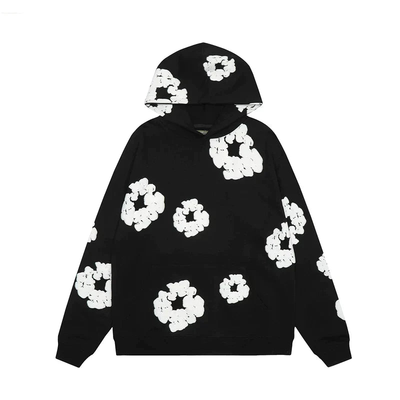 Lucia – Stylish Floral Denim Hoodie for Women