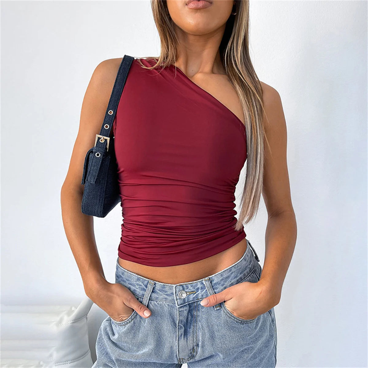 Alora - Ruched Woman's Top Sleeveless Design