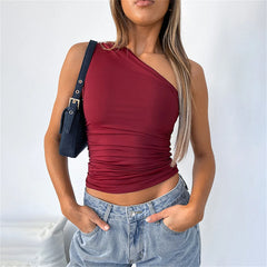 Alora - Ruched Woman's Top Sleeveless Design