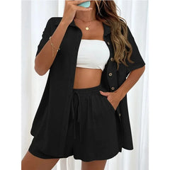 Elisa – Effortless Women’s Button Two-Piece Set