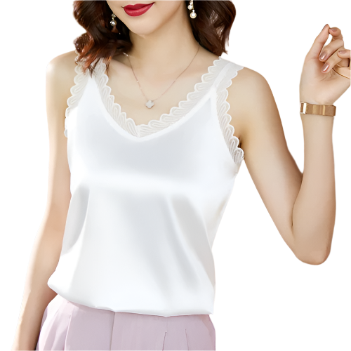 Isabella – Sleeveless Women’s Silk Lace Shirt