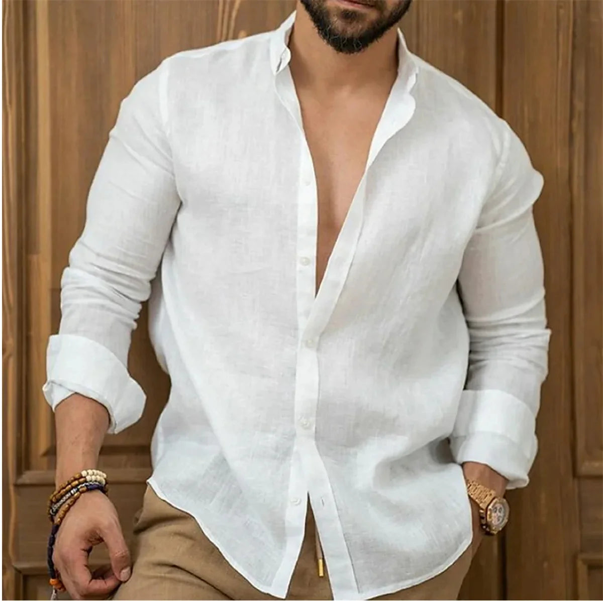 Luca – Lightweight Men’s Long Sleeve Linen Shirt