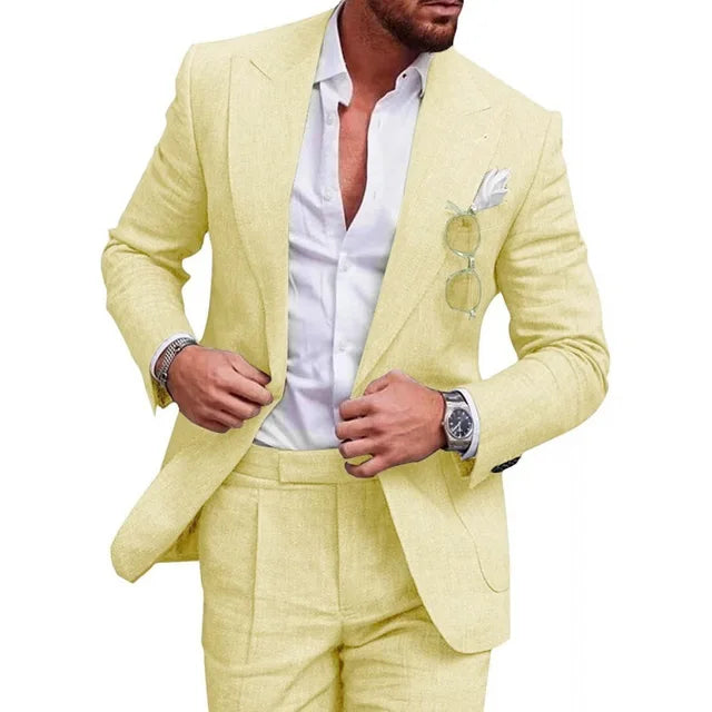 Benj – High Quality Linen Men’s 2 Piece Suit