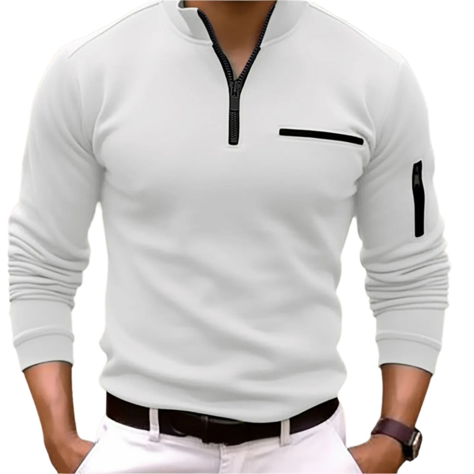 Luca – Modern Men’s Quarter Zip Long Sleeve Shirt