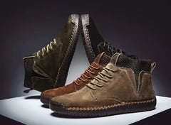 Luca – Velvet Lace-Up Boots for Men