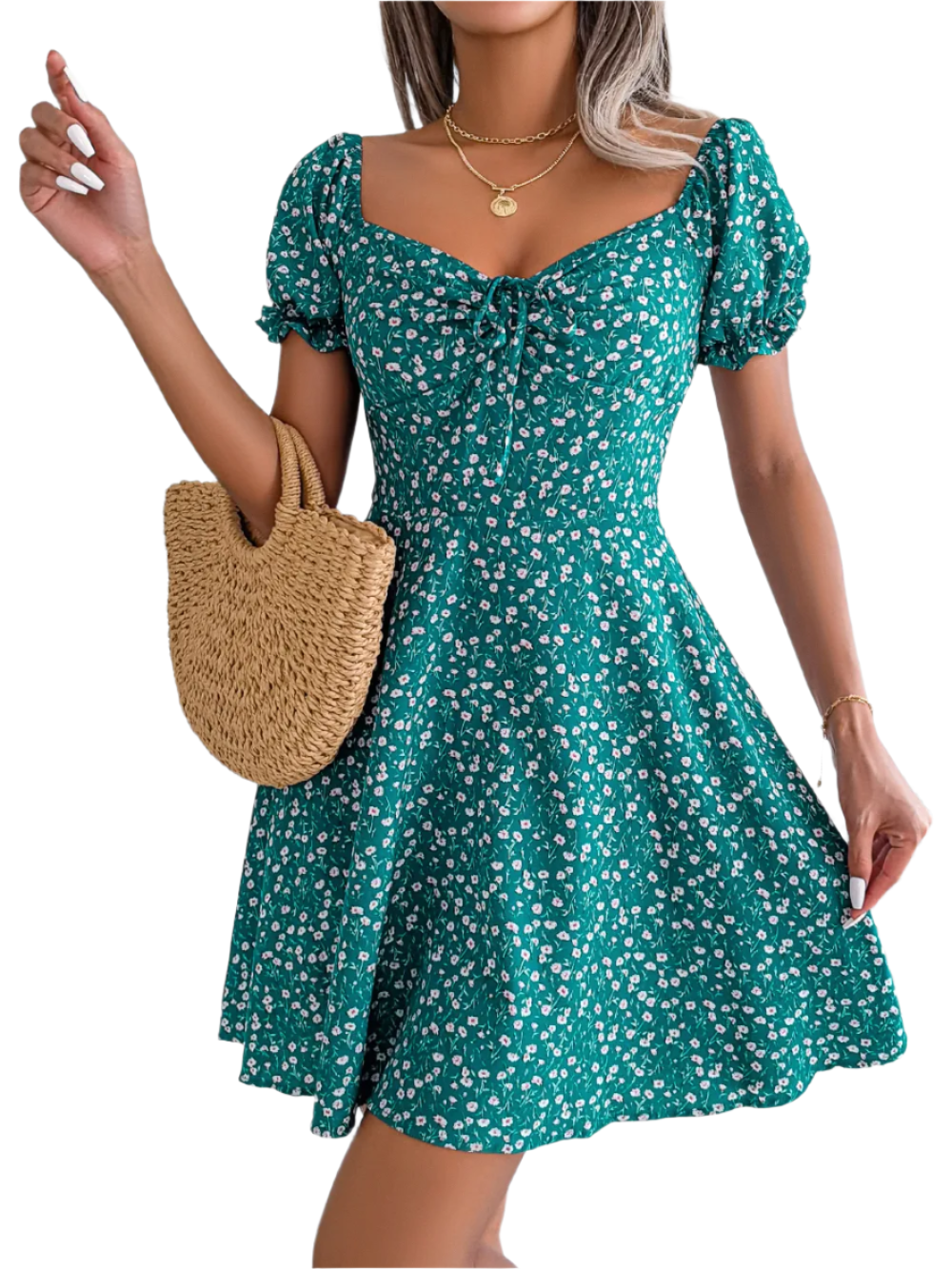 Lucia – Elegant Floral A-Line Dress for Women