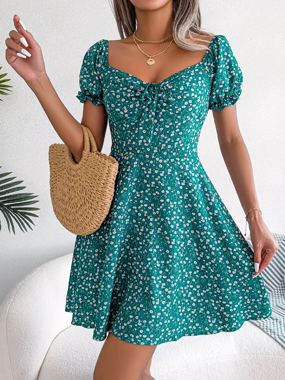 Lucia – Elegant Floral A-Line Dress for Women