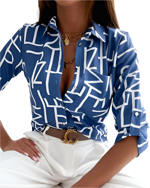 Melai – Women’s Geometric Print Blouse