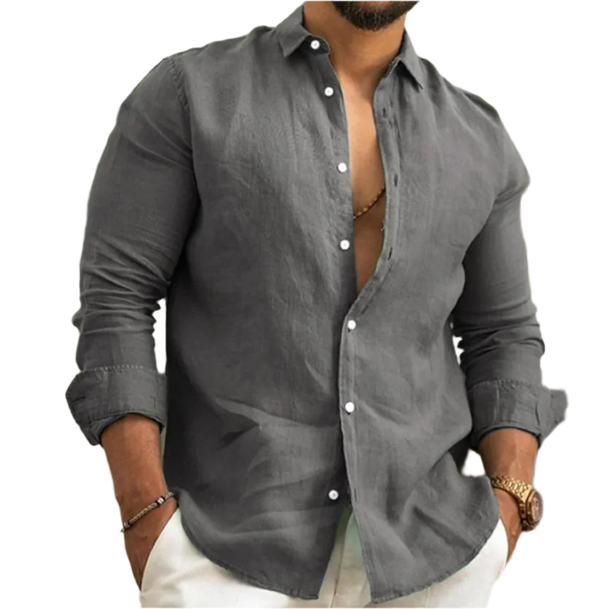 Luca – Lightweight Men’s Long Sleeve Linen Shirt