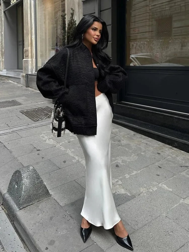 Penelope – Satin Long Skirt with Heavenly Elegance For Women