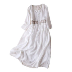Elena – Ethnic Style Embroidered Midi Dress for Women