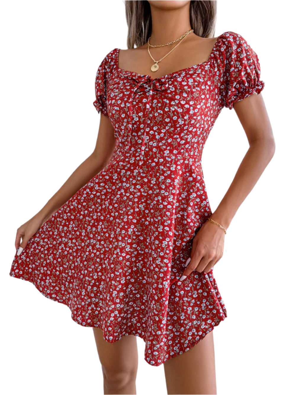 Lucia – Elegant Floral A-Line Dress for Women