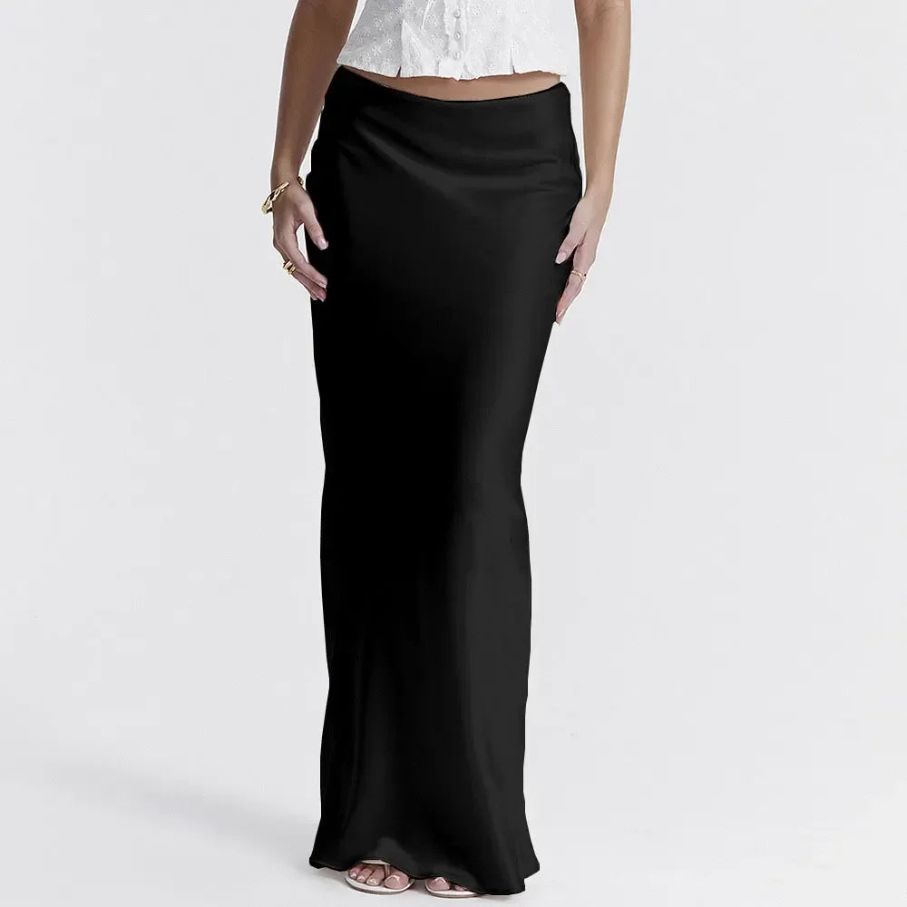 Penelope – Satin Long Skirt with Heavenly Elegance For Women