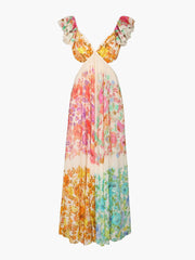 Isabella – Floral Elegance Cut-Out Maxi Dress for Women