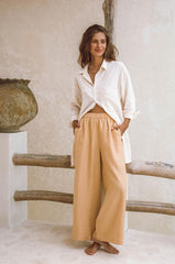 Eliana – Breathable Women’s Linen Pants in Caramel
