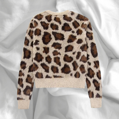 Phanie – Leopard Print Women’s Cardigan Sweater