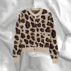 Phanie – Leopard Print Women’s Cardigan Sweater