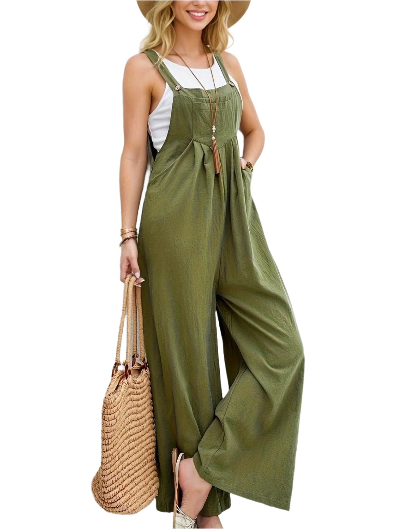 Elena – Effortlessly Chic Green Jumpsuit for Women