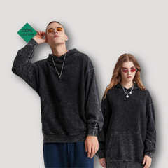 Alexis – Unisex Vintage Acid Wash Hoodie Jacket