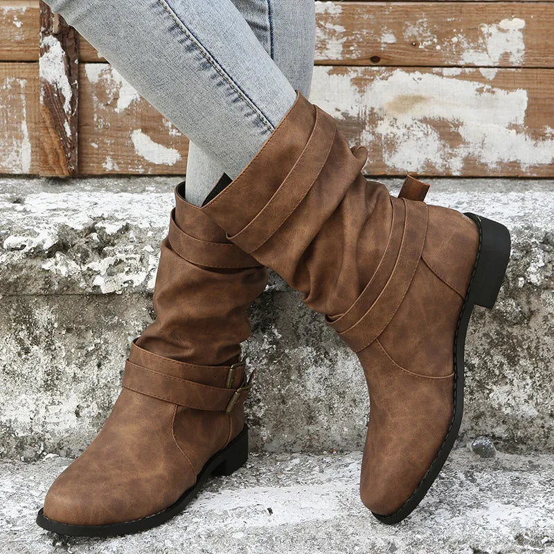 Clara – Stylish Low-Heel Ankle Boots for Women