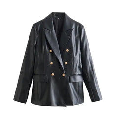 Gianna – Elegant Leather Coat for Women