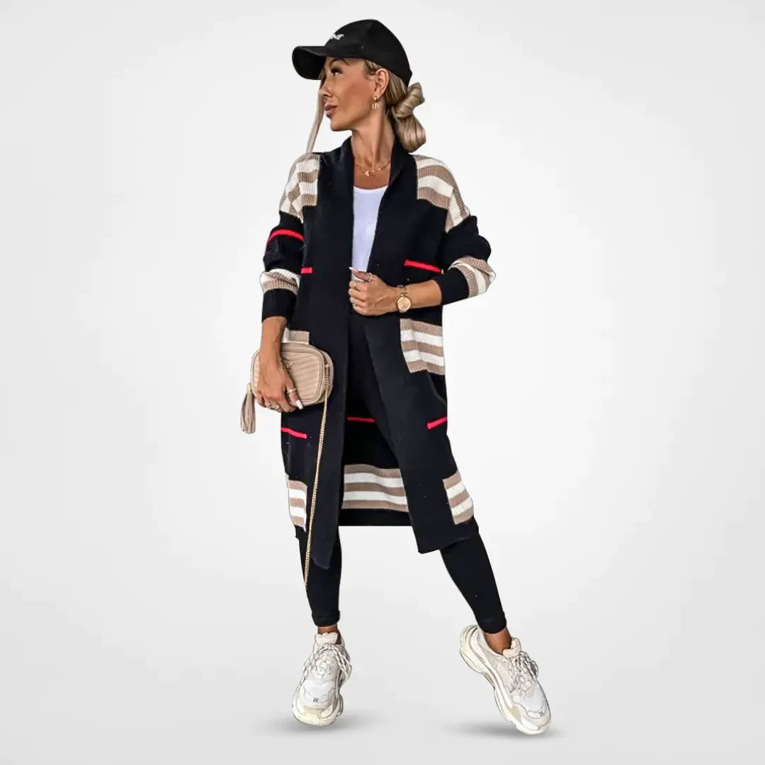 Marie – Stylish Women’s Striped Cardigan