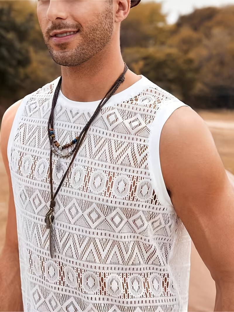 Isaac – Ethnic Hollow-Out Tank Top for a Unique Summer Style