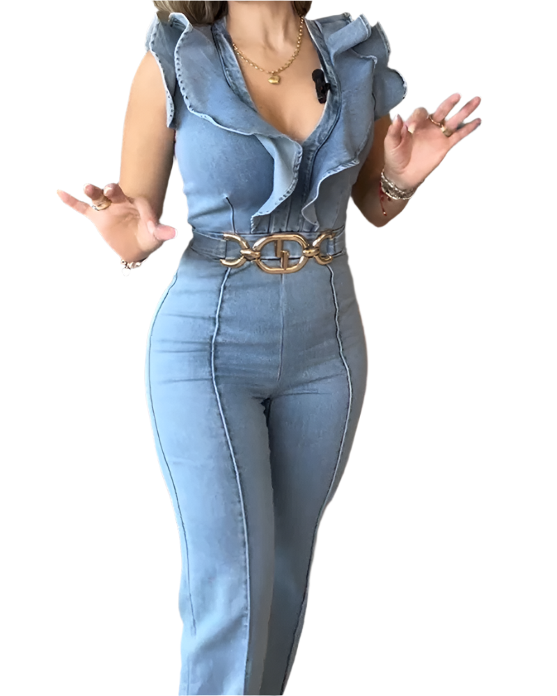 Amethyst –Women’s Ruffled Sleeveless Jumpsuit