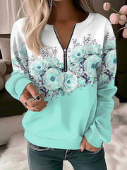 Adelaide – Stylish Floral Zip-up Sweater for Women