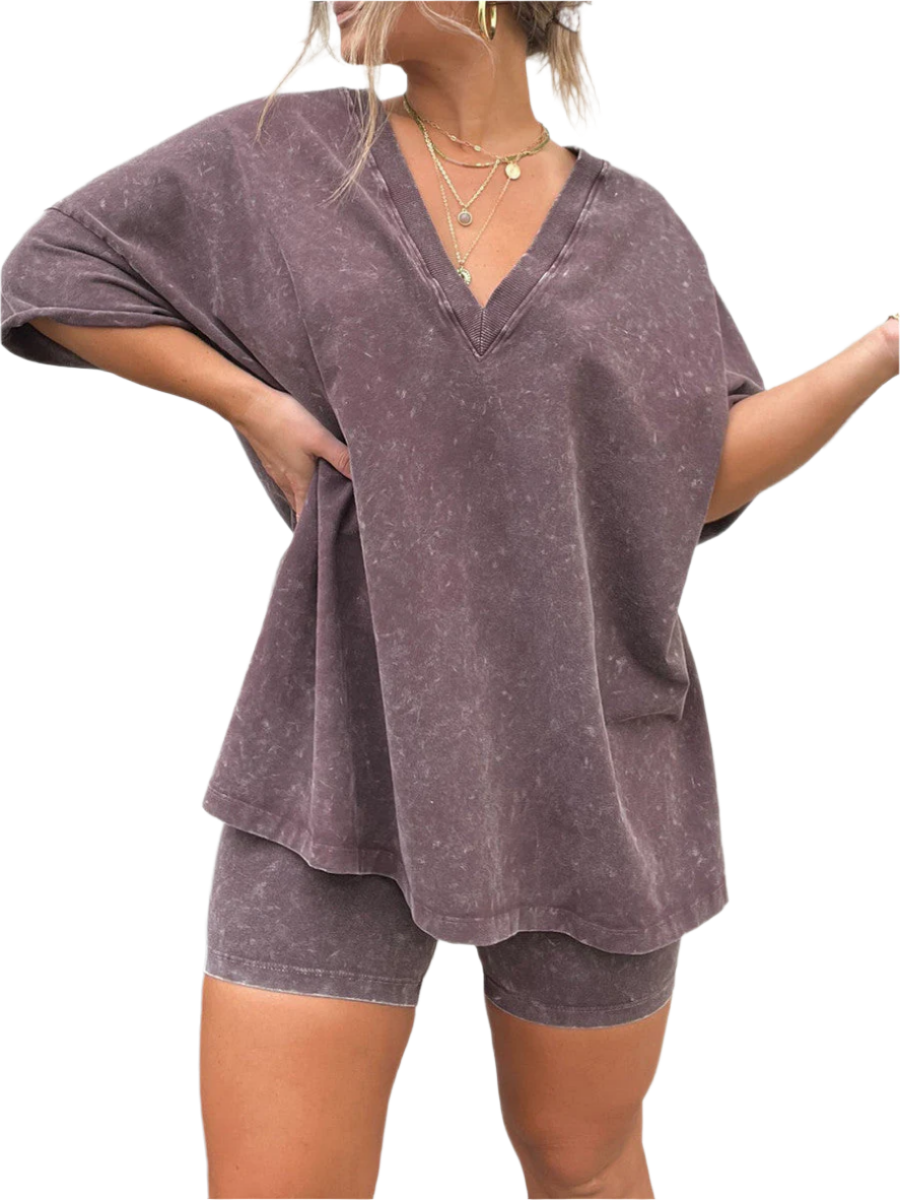 Giulia – Chic Vintage-Washed Summer Set for Women