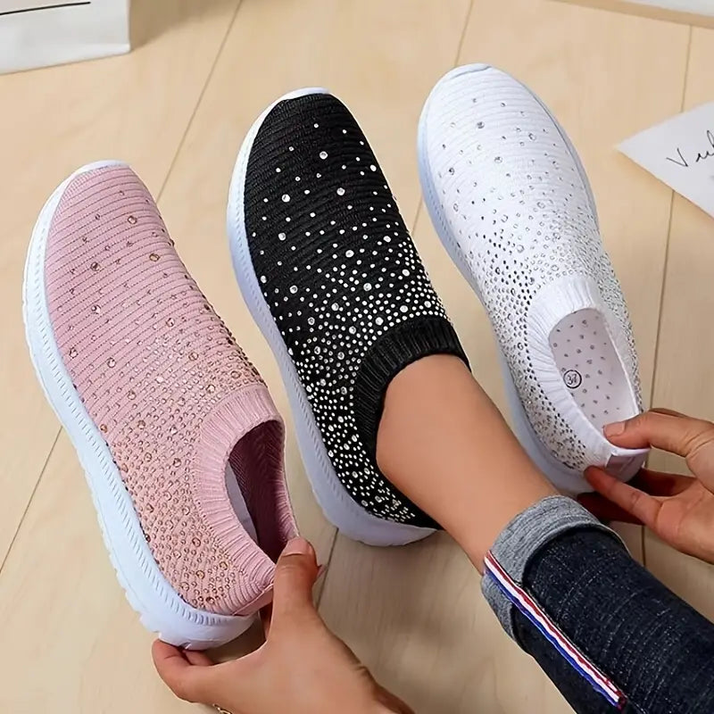 Lina – Glamorous Women’s Rhinestone Slip-on