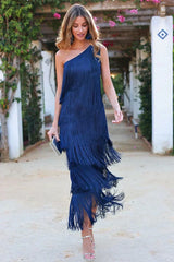 Adeline – Elegant Half-Shoulder Dress for Women