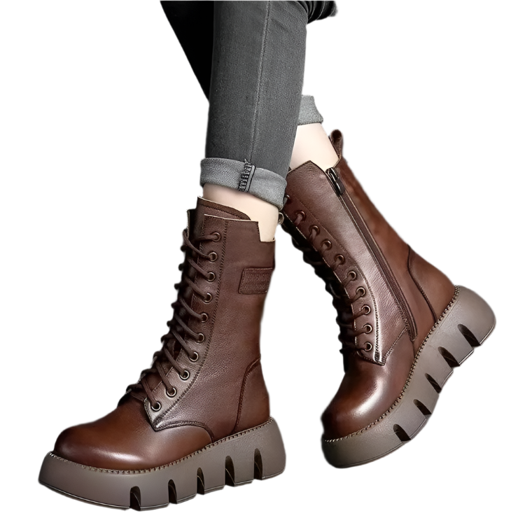 Adriana – High-Cut Leather Boots for Women